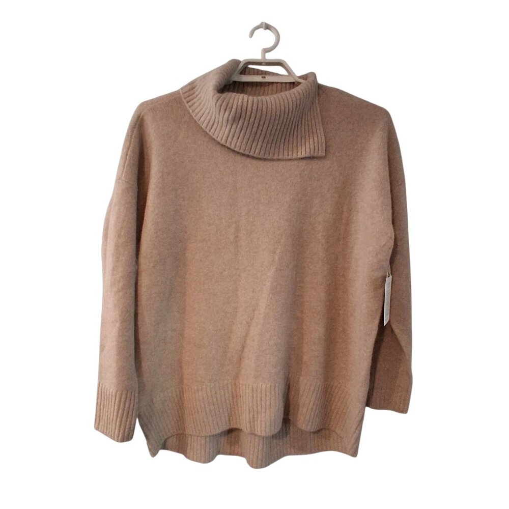 Nordstrom Signature nwt sweater womens L 100% cashmere beige heather $299